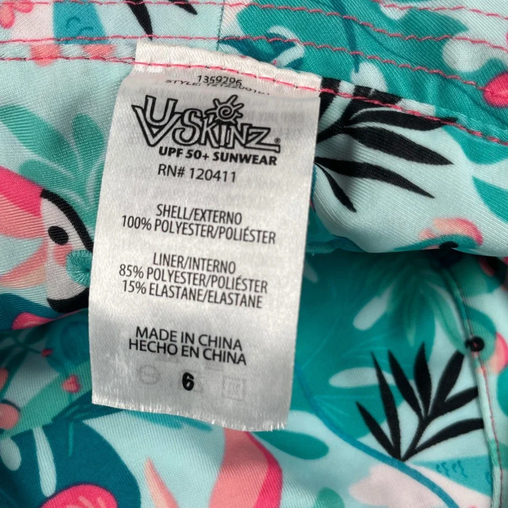 U.S. Skidz UPF 50+ Sun Hat Beach Pool Vacation Hot Pink‎ Flamingo Size 6